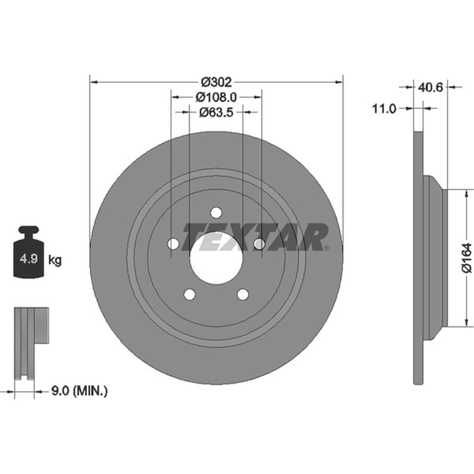 Textar Bremsscheiben + Beläge vorne + hinten | 92306703 + 2055601 + 92292403 + 2223103 Kompatibel mit Focus IV (hn),focus IV Stufenheck (hm),focus IV Turnier (hp)