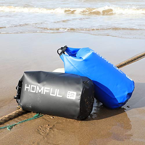 HOMFUL Waterproof Dry Bag Roll Top with Strap,10L/20L Dry Sack Backpack for Kayaking,Boating,Canoeing,Fishing,Rafting,Swimming,Hiking,Camping,Travel,Beach