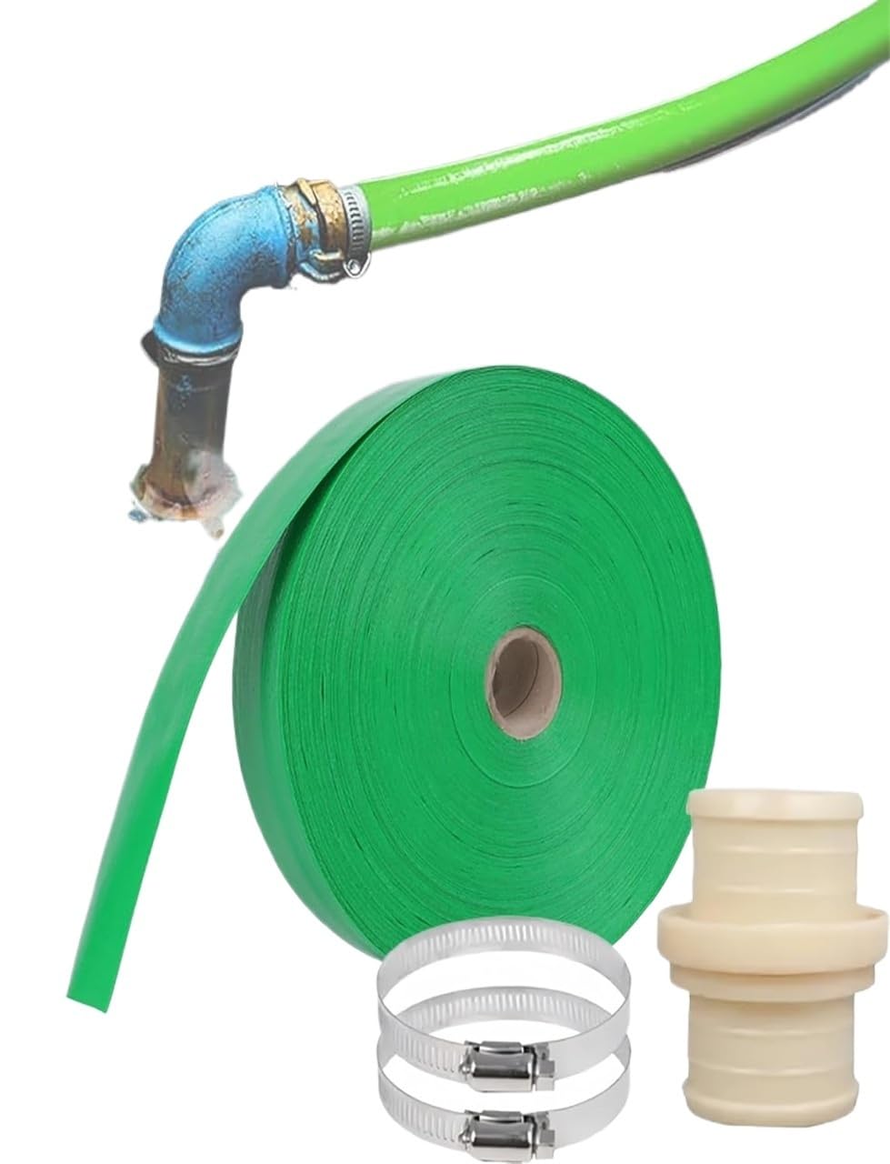 Manguera de Descarga Layflat, Manguera de Descarga Plana Reforzada 65 mm 10-100 m for riego bañera hidromasaje Piscina Estanque Bomba(10meter)