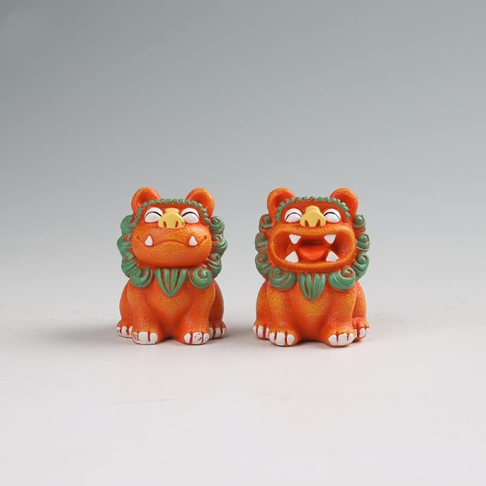Statue de lion en résine orange de 4cm pour décoration de bureau