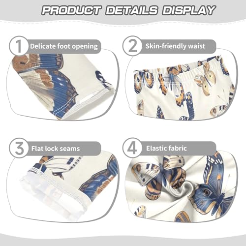 Toddler Girls Leggings Printed Yoga Pants Leggings Blue White Butterflys for Kids3