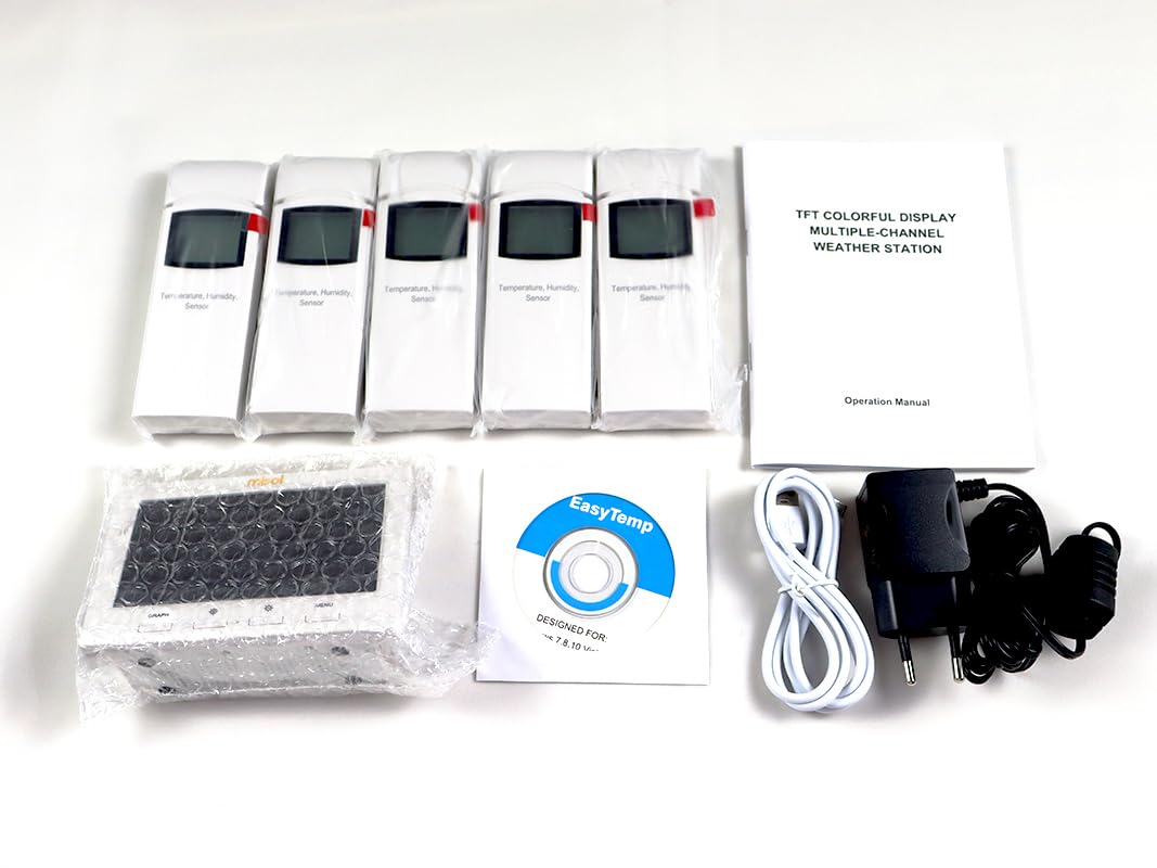 MISOL Wireless Weather Station with 5 Sensors, 5 Channels, Color Screen, Data Logger