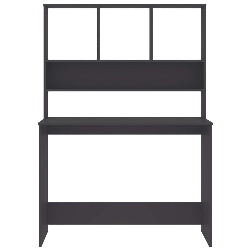 Scrivania con ripiani, in legno, 110 x 45 x 157 cm, salvaspazio, per ufficio, casa, studio, con molto spazio, ripiano, cassetto, ideale come scrivania per computer e segretario