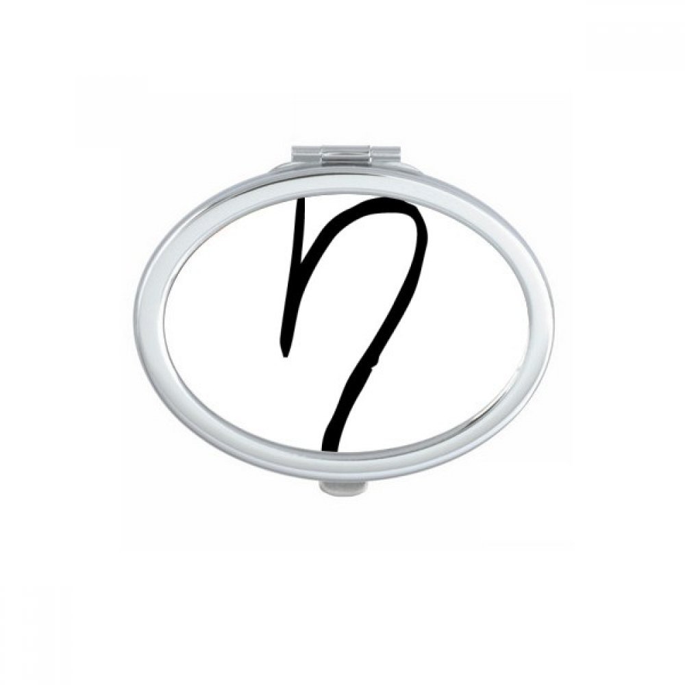 Miroir de poche Alphabet Grec Zeta petit miroir compact portable ovale noir multicolore