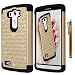 LG G3 Case, LG G3 Bling Case - Style4U LG G3 Studded Rhinestone Crystal Bling Hybrid Armor Case Cover for LG G3 with 1 HD Screen Protector and 1 Stylus [Gold / Black]