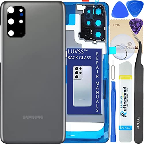 Vitre Arrière Samsung Galaxy S20+ Plus Gris G986 Cache Batterie LUVSS avec Lentille Caméra Outils