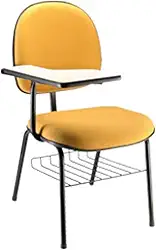 Cadeira Executiva Universitária com prancheta Linha Office Cor Amarelo