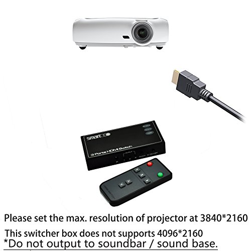 Xolorspace 23031 Hdr 3X1 Hdmi Switch Supports 4K 60Hz 4:4:4 8Bit, Compliant With Hdcp 2.2. Perfect Compatible With Ps 4 Pro, Xbox One S #TOP4