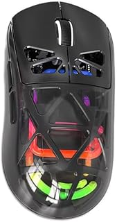 ماوس لاسلكي بصري مريح 2.4G، USB، ماوس العاب صغير ثلاثي الابعاد قابل للتعديل مع بطارية مصدر طاقة للكمبيوتر الشخصي/لاب توب للاستخدام الداخلي والخارجي والمنزل والمكتب / FV-M7 اسود