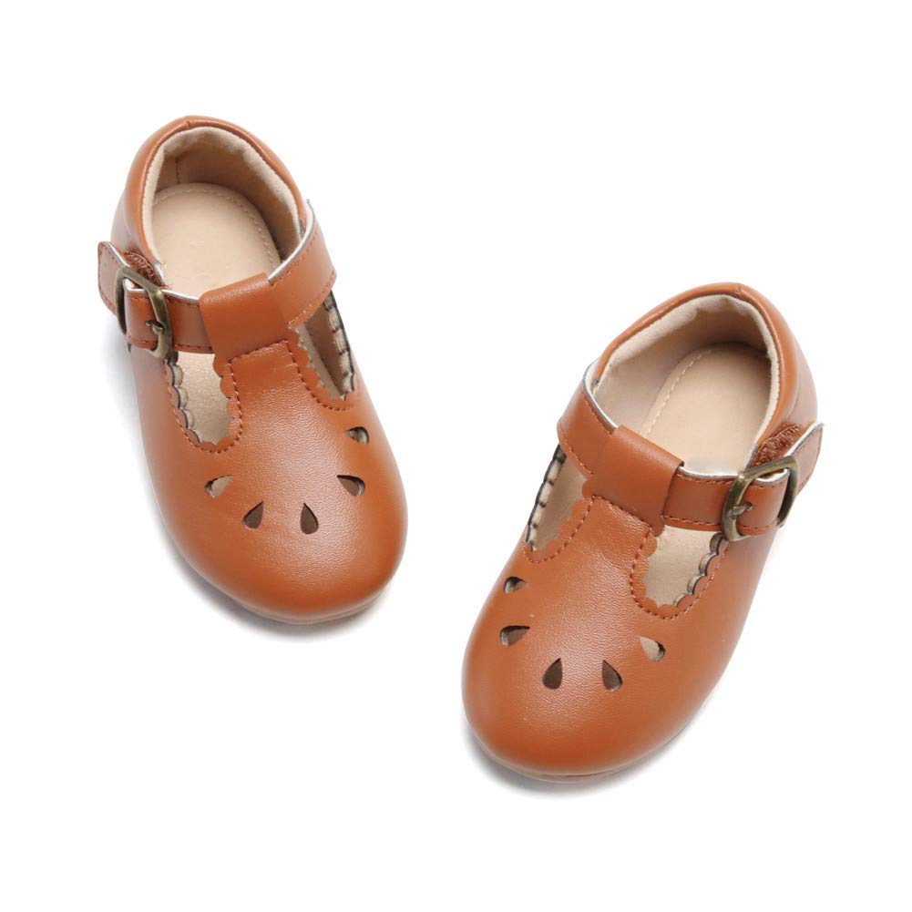 FLARY Black Mary Jane Bow School Dress Shoes for Toddlers/Little Kids