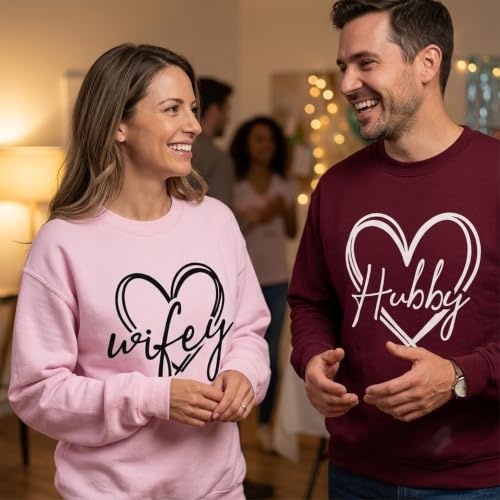 Image of Anniversary Matching Shirts, for Couple, Heart Design T-Shirt Set, Wedding Present, Honeymoon Outfit