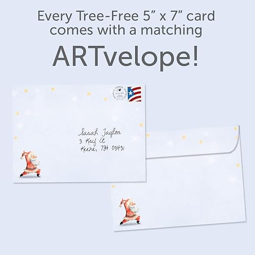 Miniatura 2 de Tree-Free Greetings Tarjeta de Navidad con sobre a juego, ecológica, hecha en Estados Unidos, papel 100% reciclado, 5 x 7, Ho Ho Ohm (GO65765)