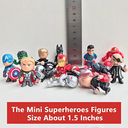 Yanerxin 20-Piece Mini Superheroes Action Figures Set, Kid's Birthday Party Decor, Cupcake Toppers & Gifts #TOP4