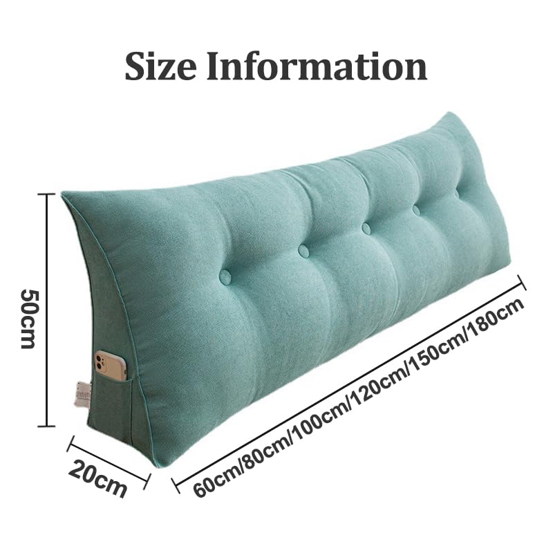 Cuscino Schienale Per Letto 90x35x20cm - Supporto Lombare Velluto Grigio - Foto 10