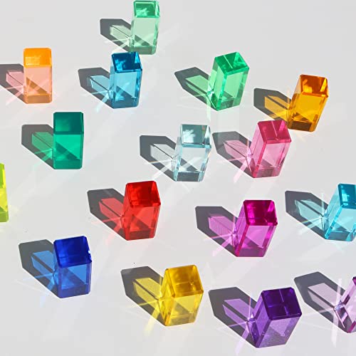 Rainbow Crystal Acrylic Strip Blocks Rectangle Stacking Gem Blocks For Kids 16 Colors Gem Cubes Stacking Educational Sensory Light Learning Toys(16Pcs Strip Blocks)… #TOP3