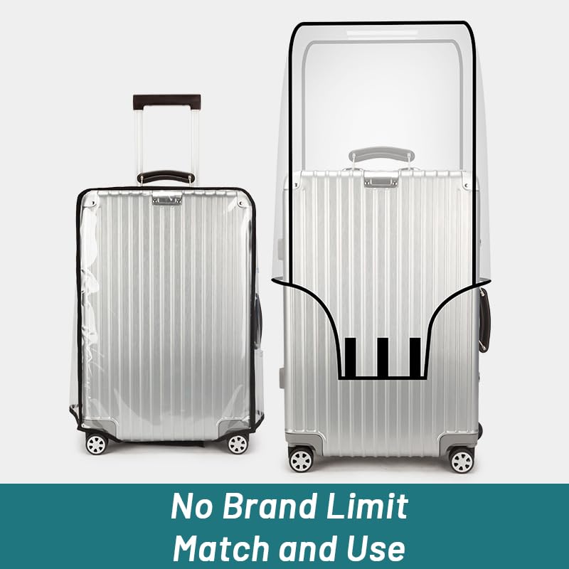 Clear PVC Suitcase Cover - 20 22 24 26 28 30 Inch Waterproof Luggage Protector - Transparent Travel Suitcase Wrap for Wheeled Luggage (30 Inch)4