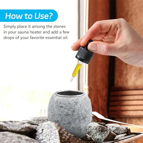 2 Stück Verdampferschale für die Sauna, 6,4 × 5,6 × 5,6 cm, Aromatherapie Stein Zubehör mit Edelstahl Aromaschale, Speckstein Ätherölhalter für Zuhause, Hotel, Spa
