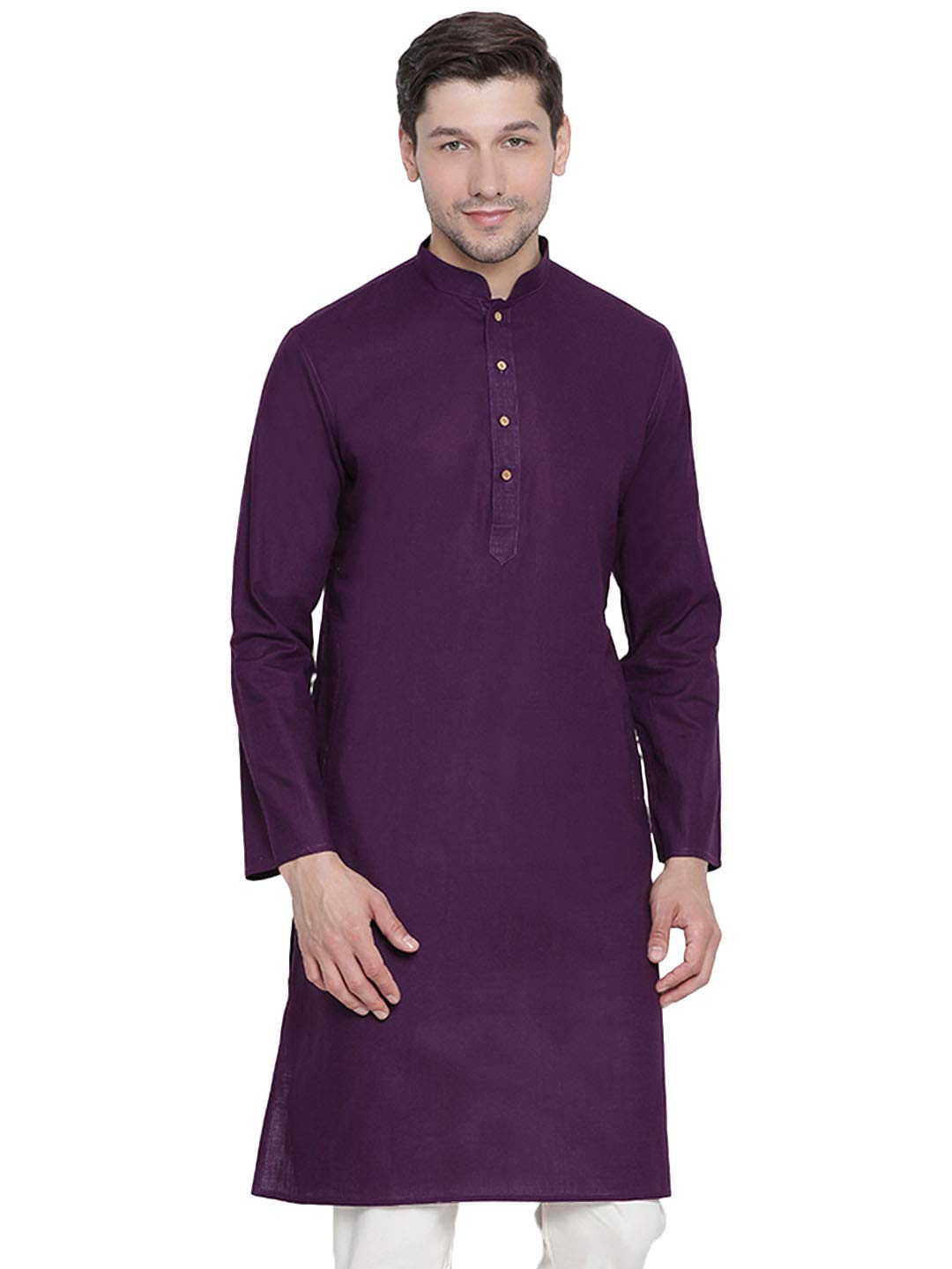 Men's Cotton Linen Kurta, Solid Design, Comfortable Fit for Casual, Ideal for Weddings, Parties, and Celebrations-image-10