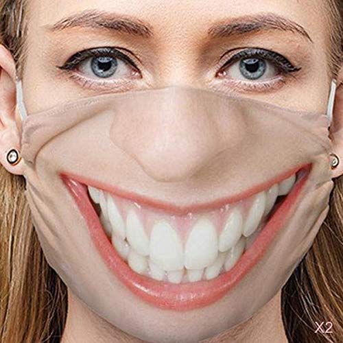 nivaa 2x Mask Funny Face Mouth Cosplay Party Half Mask Outdoor Accessory C-picture-7