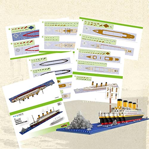 Image of ATORSE 1860pcs Grand Titanic Building Blocks Kit Ship Model Kids Toy Gift
