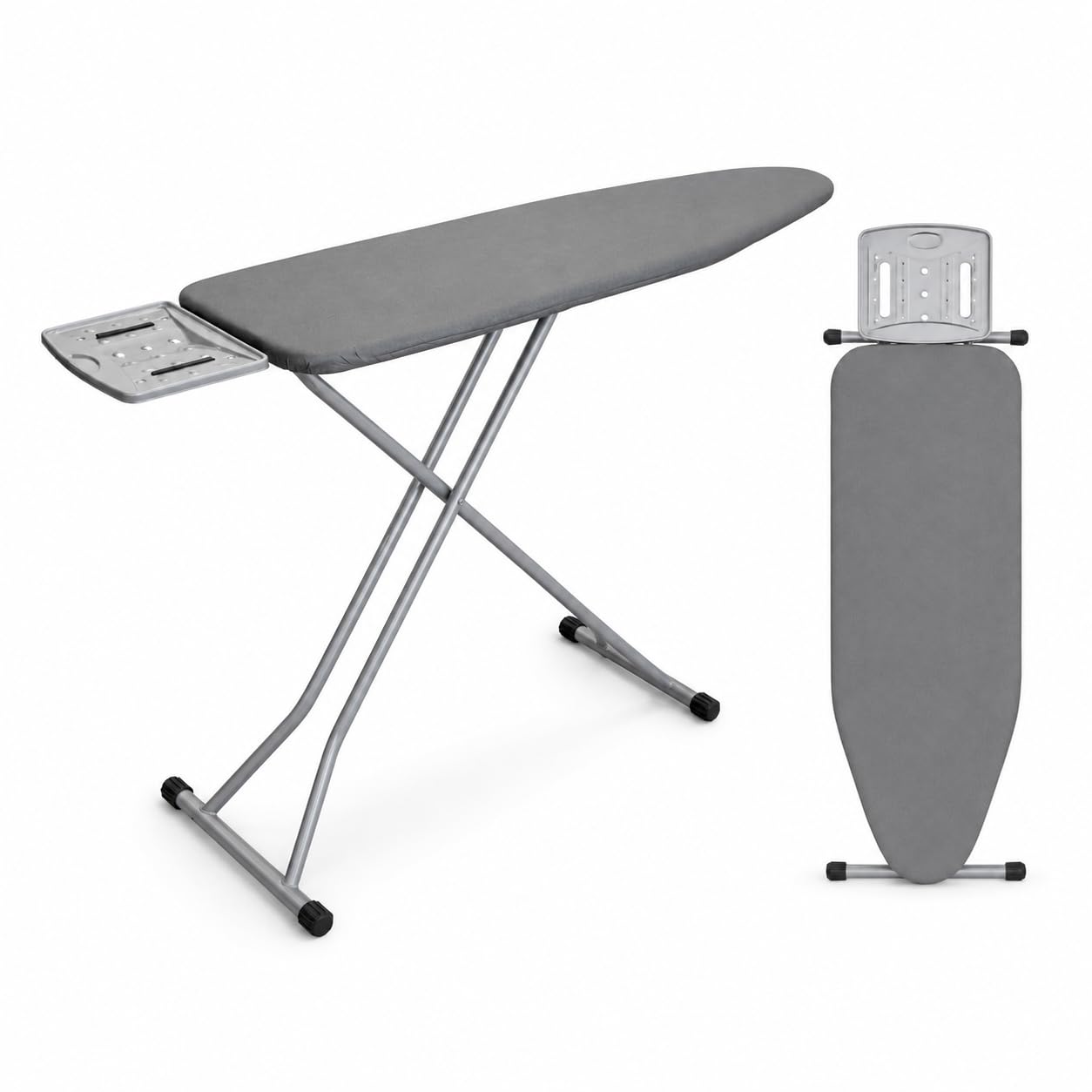ANIKEES - Foldable Ironing Board, 120cm x 40cm, Adjustable Height, Sturdy Frame, Non-Slip (Grey)