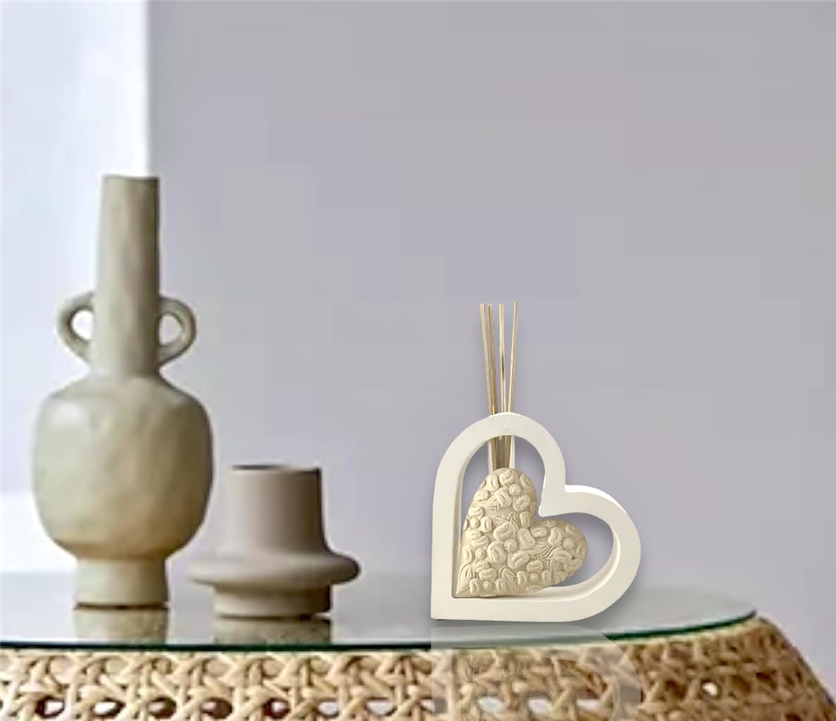 Bomboniera Profumatore In Polvere Di Marmo A Forma Di Cuore - Fragranza Personalizzabile Per Matrimonio, Battesimo, Cresima Con Biglietto E Confetti - 4