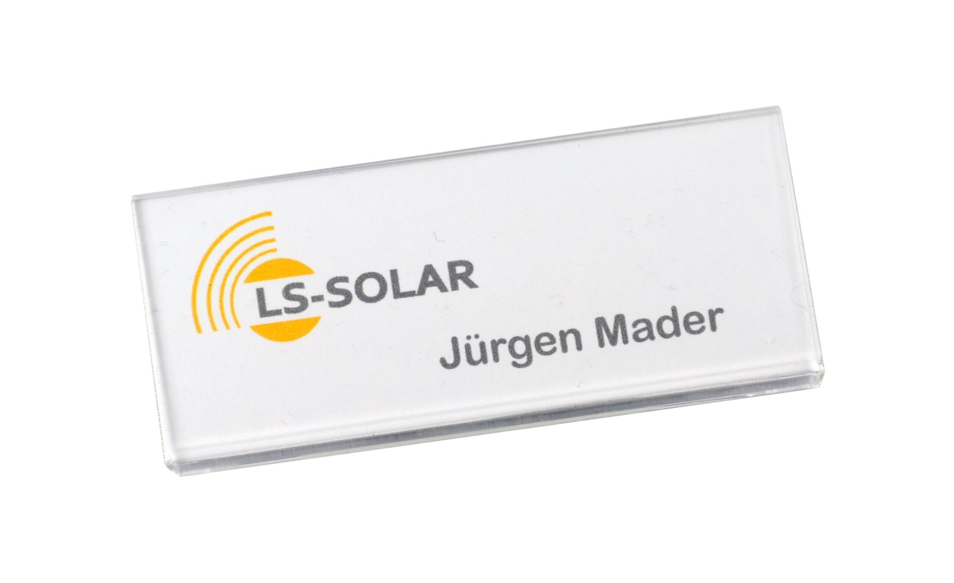 Schmalz® 50 Stück Namensschild mit Magnet aus Acrylglas-Namensschild glasklar 2 mm stark mit Daumenaussparung namensschilder für Kleidung selbstbeschriftbar Selbstgestaltung (50, 60x20 mm)
