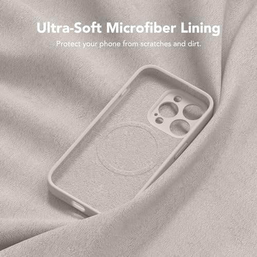 Image of Magnetic for iPhone 12 Pro Max Case, Compatible with MagSafe, [Full Camera Protection][Screen Protector] Silicone Shockproof Protective Phone Case for iPhone 12 Pro Max 6.7 inch, Stone