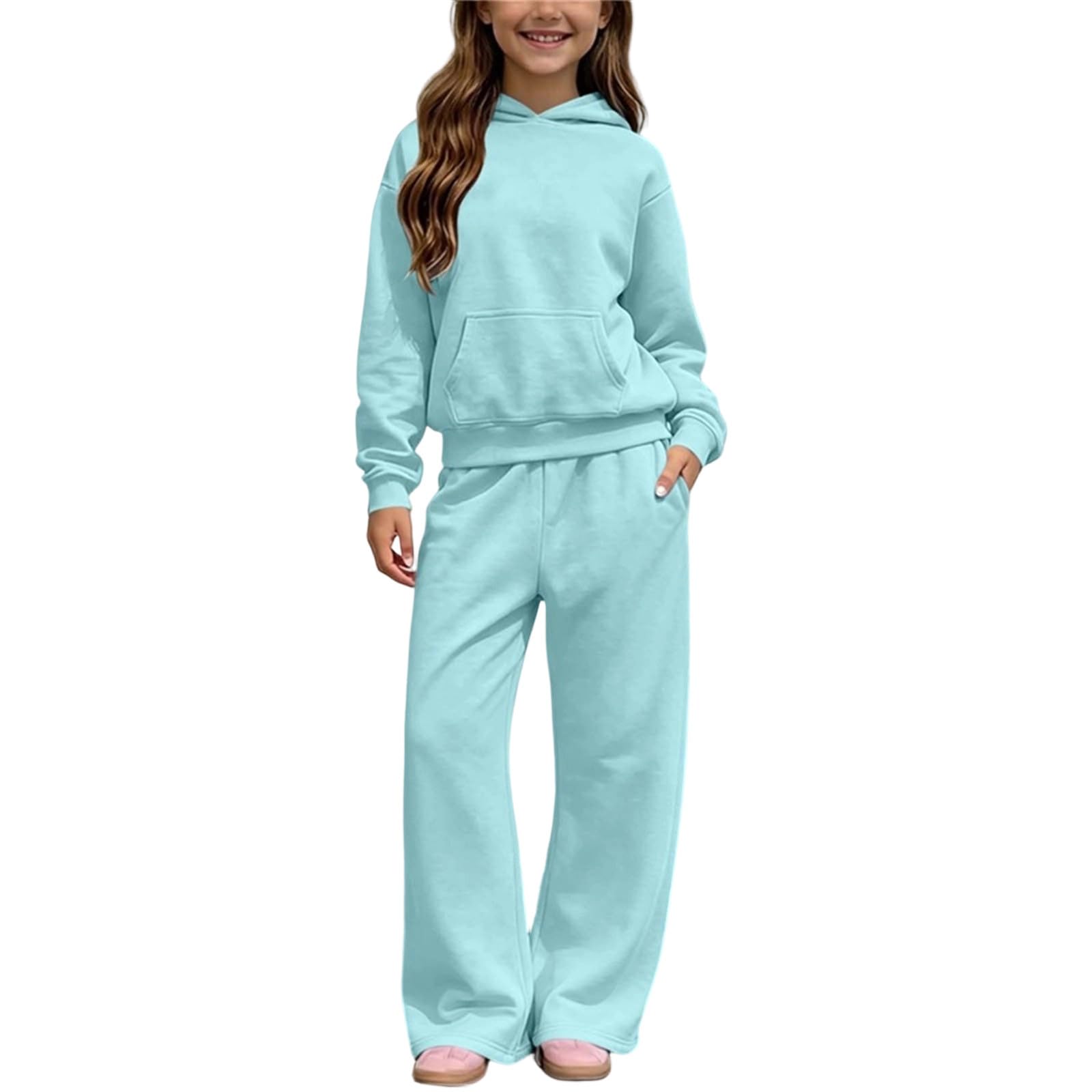 Jogginganzug Mädchen Trainingsanzug Sportanzug Sweatshirt und Sporthose | Kinder,Sportkleidung Set,Weithose,mit Kapuze,Langarm,mit Taschen,Baumwolle,Winter,Freizeit