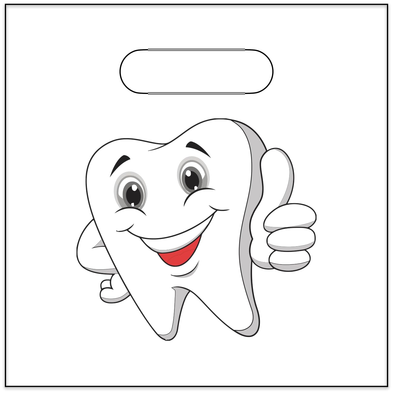 Generic Dental Patient Giveaway Bag Thumbs UP, 9X9 2 MIL DIE Cut Tooth (100 Bags)