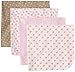 Gerber Baby Girls' 4 Pack Flannel Receiving Blanket