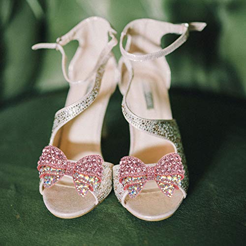 Holibanna Strass Arco Clip di Scarpe di Cristallo