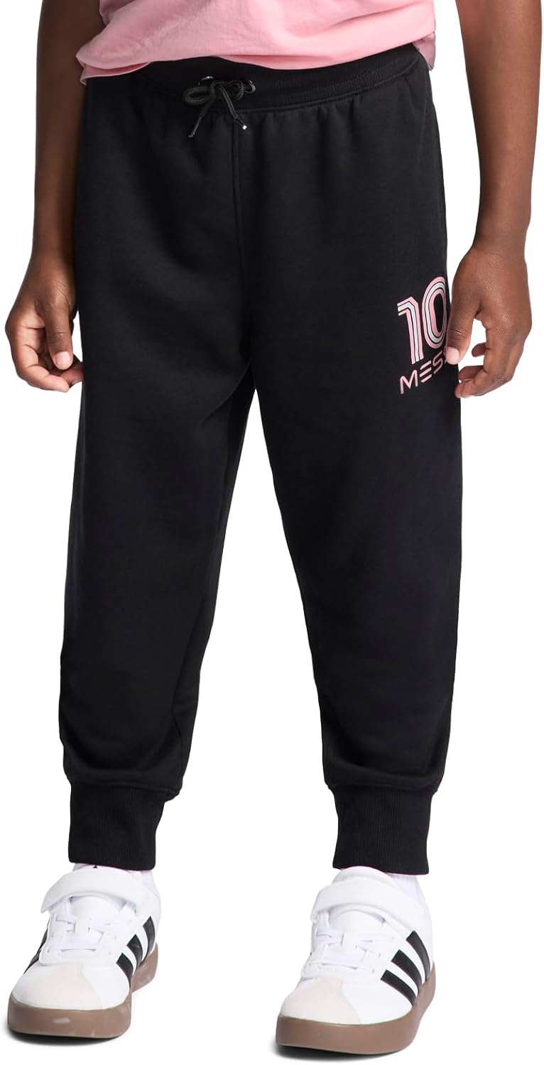Messi Boys' Drawstring Elastic Waistband Fleece Joggers