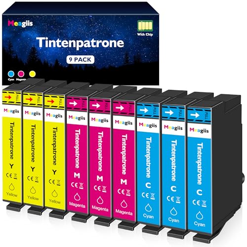 Meagiis Kompatibel für 603XL Farbtonerpatronen Kompatibel für Epson 603 XL Tintenpatronen für Epson Expression Home XP-2100 XP-2105 XP-3100 XP-3105 Workforce WF-2810 WF-2830 WF-2835 WF-2850 (9er-Pack)