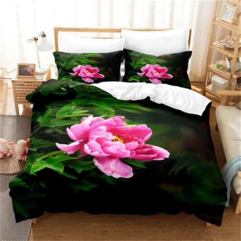 Parure de Lit 240 x 260 Microfibre Anti-Pli Housse de Couette Vert Foncé