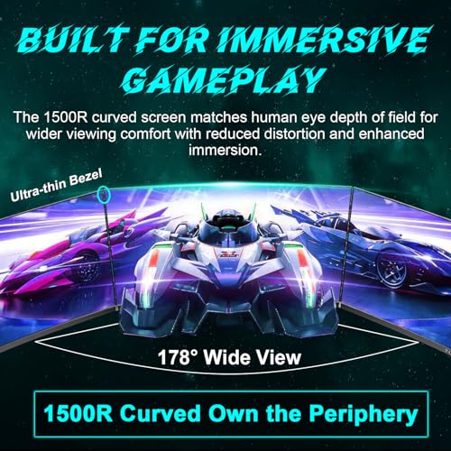 Image of 32 inch 4K 160Hz 1500R Curved VA Gaming Monitor,1ms FreeSync,Display HDR400 | QHD HDMI 2.1 DP 1.4 VESA Stereo Speakers Flicker-Free Eye Care Deep Contrast gor Xbox PS5 Switch office gaming