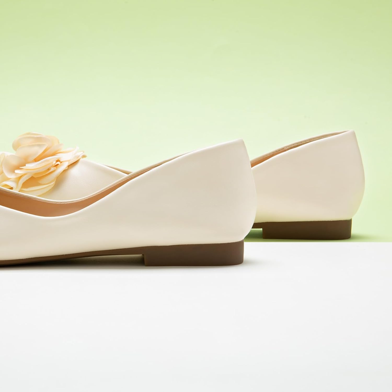 C.Paravano Ballet Flats for Women | Women's Flats | Square Toe | Slip On Dress Shoes | Satin Flower Shoes - Image 3