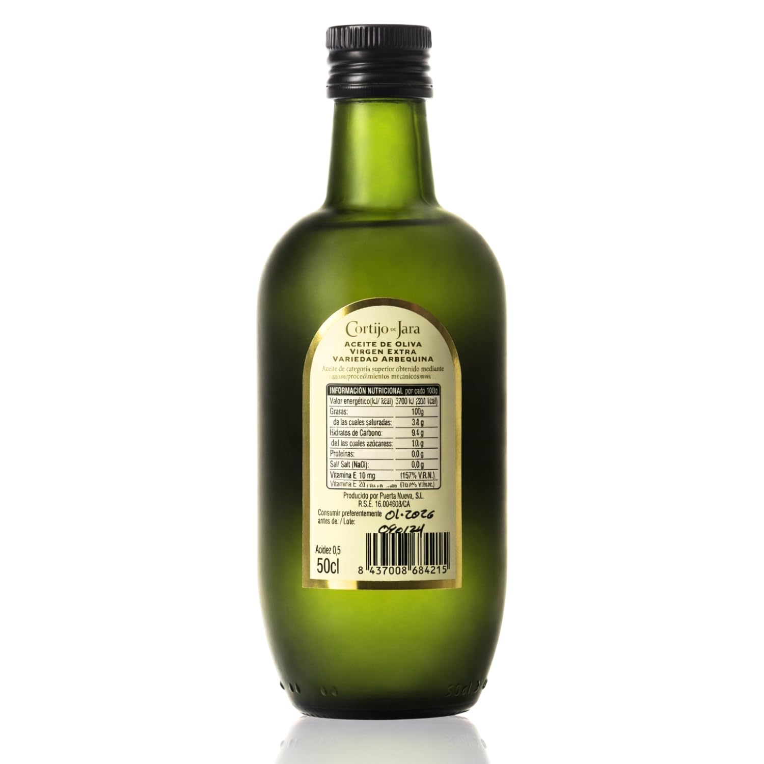 Aceite de Oliva Virgen Extra Arbequina Cortijo de Jara | Pack 6 x 500 ml (3 L) | Extracción Mecánica en Frío | Acidez 0,5º | AOVE Suave de Andalucía