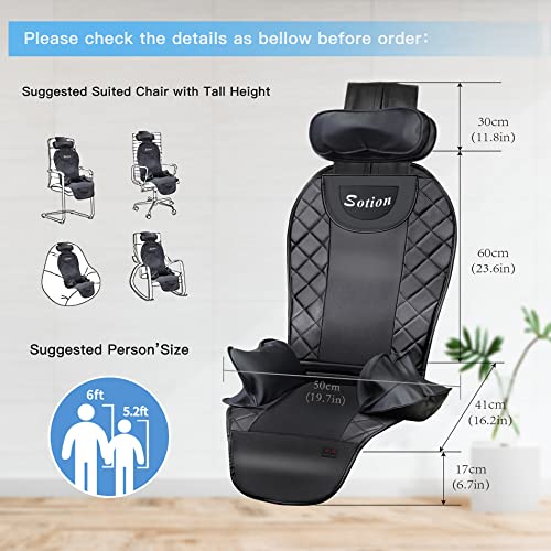 Sotion Back Massager With Compress & Heat, Vibrating Massage Chair Pad For Home Or Office Use,Height Adjustable Massage Seat Helps Relieve Stress And Fatigue For Neck, Back, Waist And Hips #TOP1