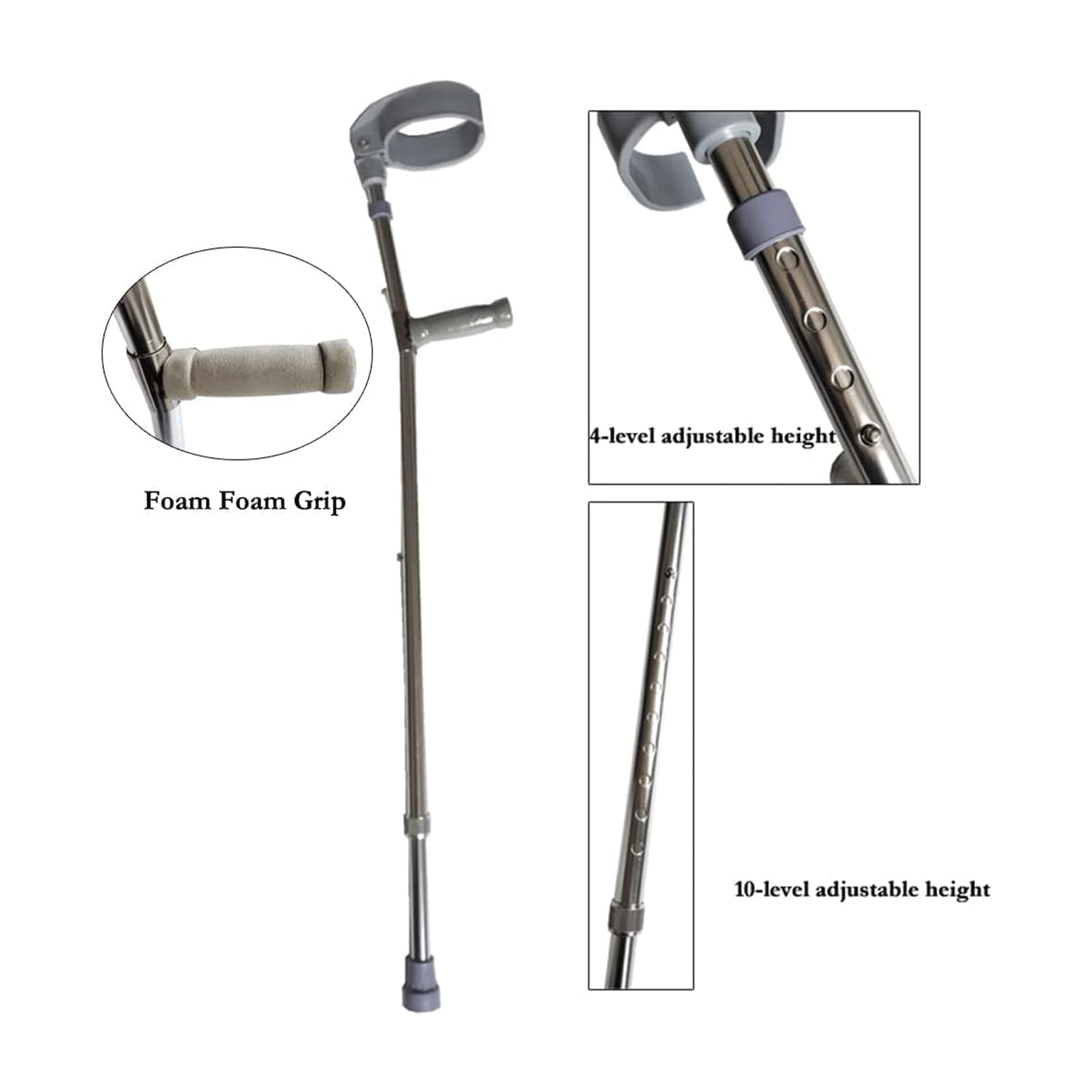 PAASHE Muletas de antebrazo con Cierre Giratorio, Bastones para Codo, Bastones Plegables de Aluminio para Caminar, bastón portátil para Caminar