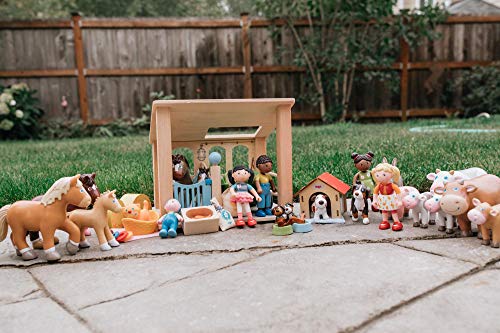 HABA Little Friends Kälbchen - Kuh-Spielfigur für Kinder ab 3 Jahren - Baby Bauernhoftiere für kreatives Rollenspiel - aus robustem Kunststoff - 1302985001