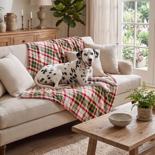 Image of BEDELITE Plaid Fleece Throw Blanket, Christmas Tartan 50x60 Inches