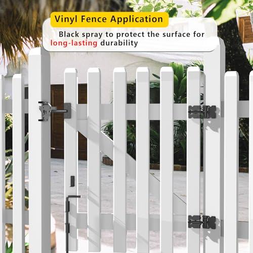 Image of 18 inch Gate Drop Rod, Cane Bolt- Easy to Install, Premium Black Plastic Spraying - Secure and Durable - Ideal for Wood, Vinyl, and Garden Gates - Corrosion Resistant(rod-18-2)