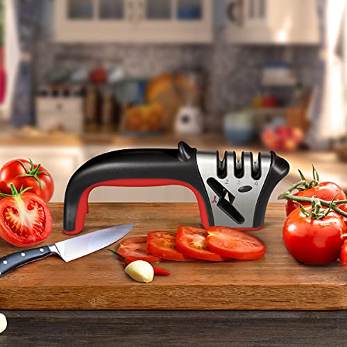 image for Llfaiww Knife Sharpener, 4-in-1 Kitchen Knife Accessories, Easy Sharpe