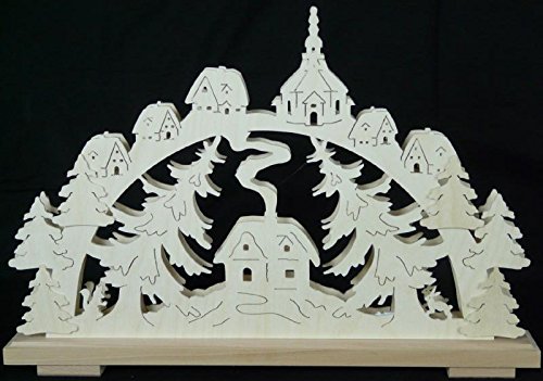Maison de voûte en bois Rudolphs Schatzkiste arche lumineuse artisanale 50x33cm