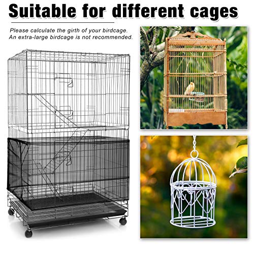 Adjustable Bird Cage Net Cover Birdcage Seed Feather Catcher Soft Skirt Guard Birdcage Nylon Mesh Netting for Parrot… - Image 5