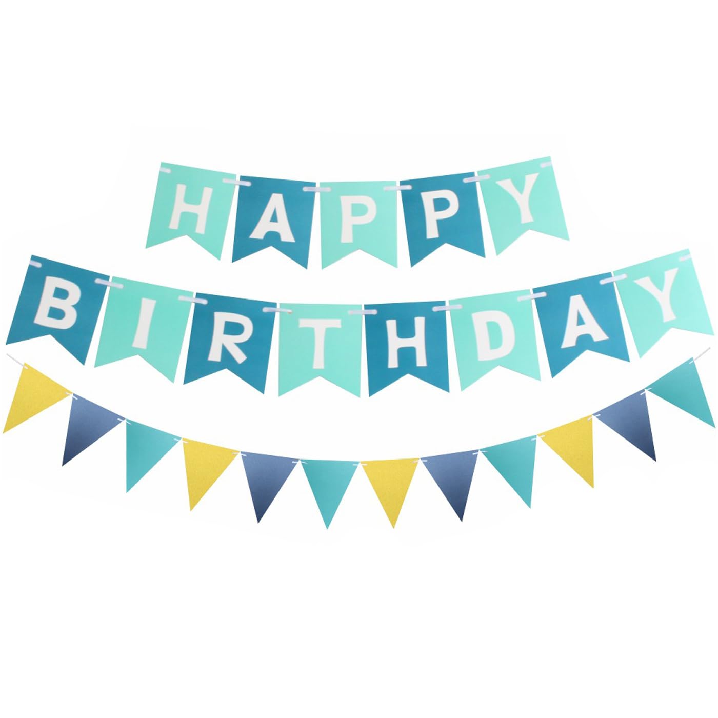 Happy Birthday Banner Mit Dreiecksflaggen – Partydekoration Zum Aufhängen, Mehrfarbig