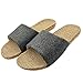 Hwayslon Fashion Unisex Linen Summer Skidproof Indoor Slippers (7.5-8 (Men), Gray (Men), numeric_7_point_5)