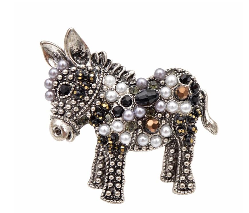 Fun Donkey Brooches Women Fashion Animal Pin Funny Cute Kid Gift