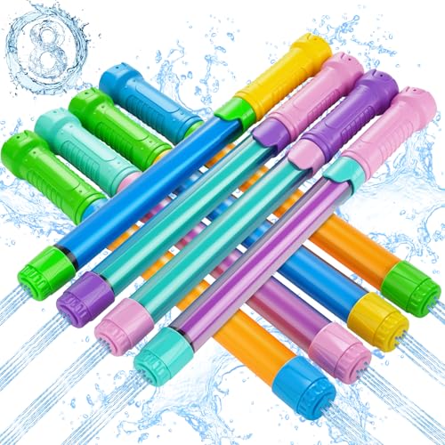 Wasserpistole Kinder 8er-Pack Wasserspritzpistole für Kinder Erwachsene Wasserpistolen Set mit Großer Reichweite Pool Spielzeug Sommer Outdoor Wasserspielzeug für Strand & Garten